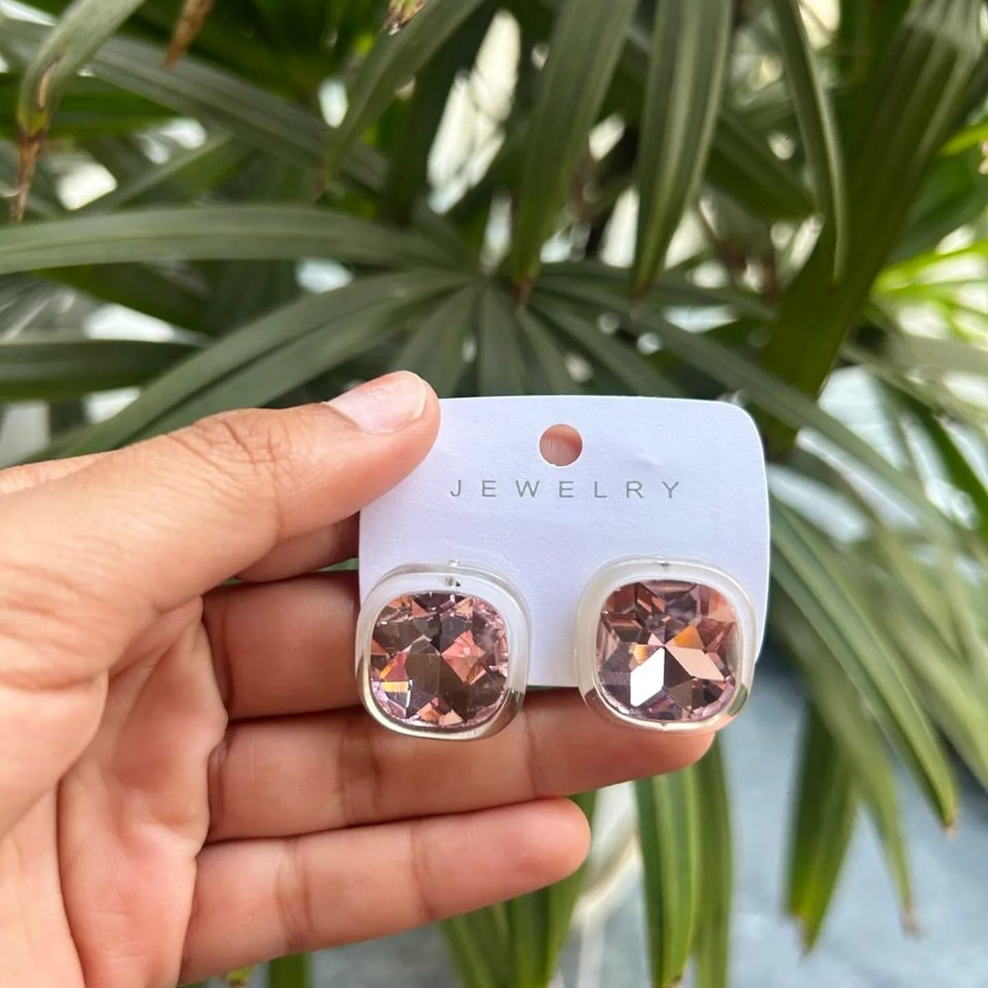 Champagne Crystal Stud Earrings | Premium Korean Imported Statement Earrings