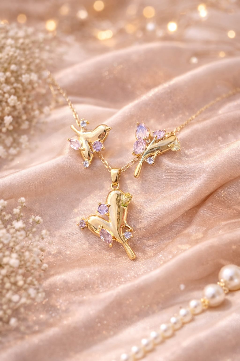 Elite Lavender Bloom Pendant Set