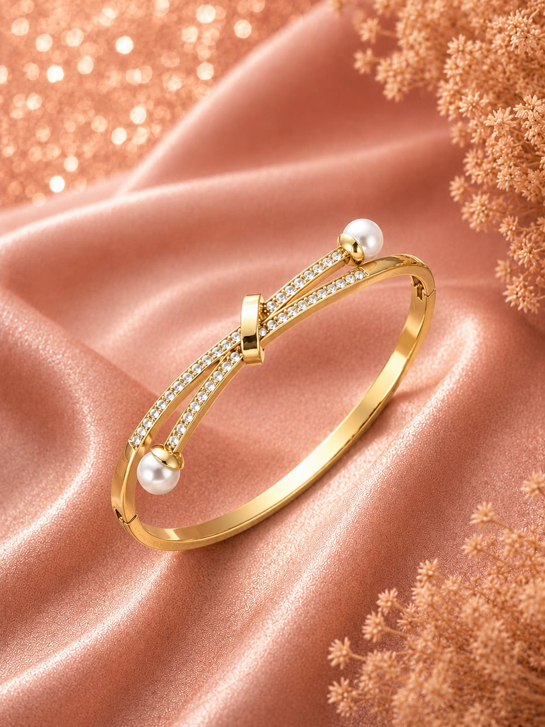 Premium Pearl Knot Bracelet – Gold | Stainless Steel PVD Coated