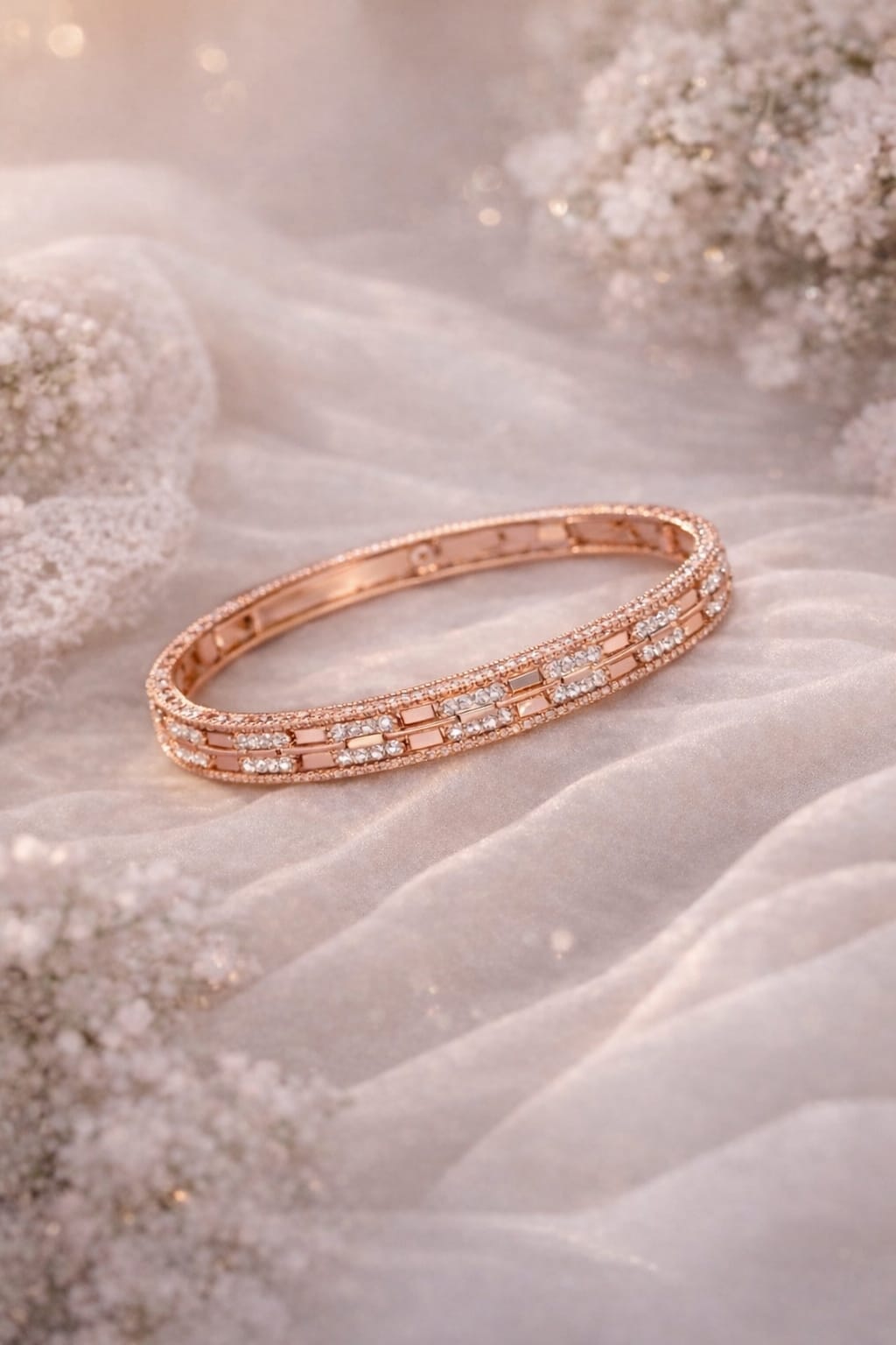 The Sovereign Grid Premium Bangle – Rose Gold