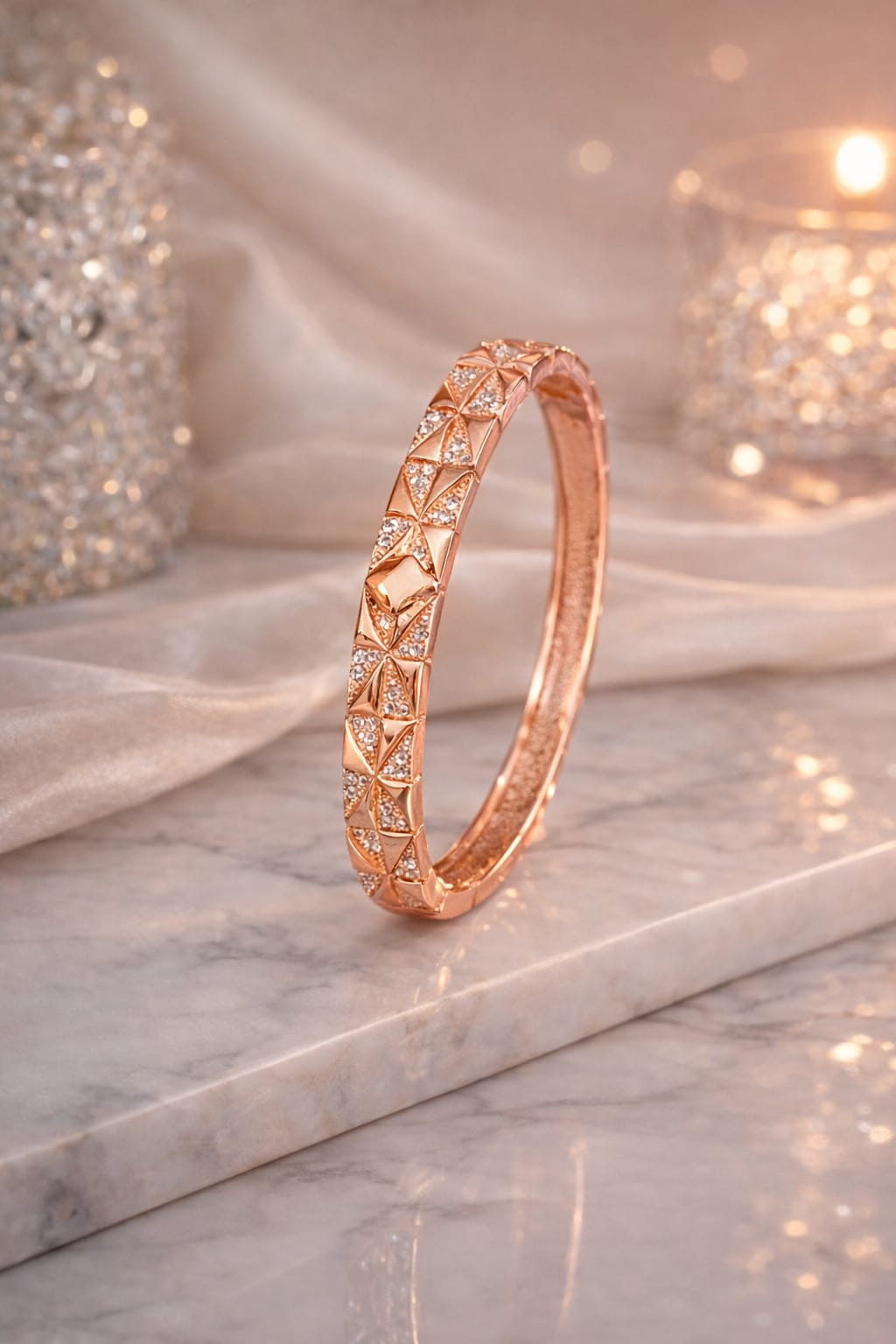 The Prism Mosaic Statement Bangle – Gold