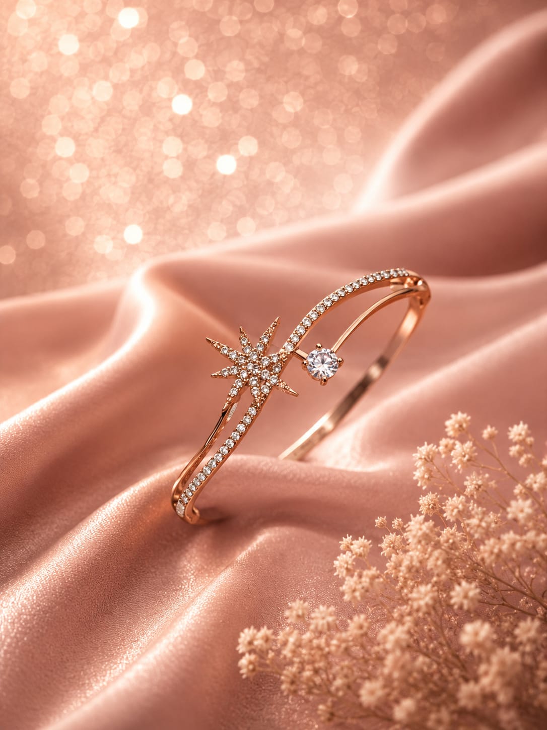 Premium Celestial Star Bracelet – Rose Gold | Stainless Steel PVD Coatedc