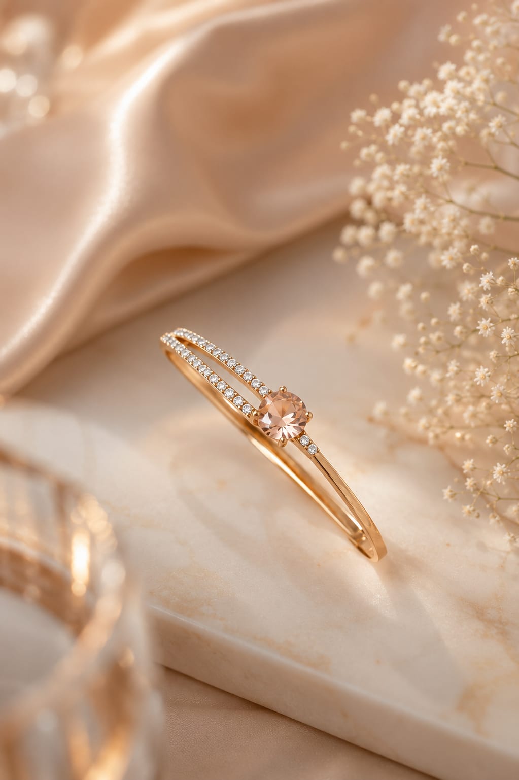 Premium Peach Radiance Bracelet – Gold | Stainless Steel PVD Coated