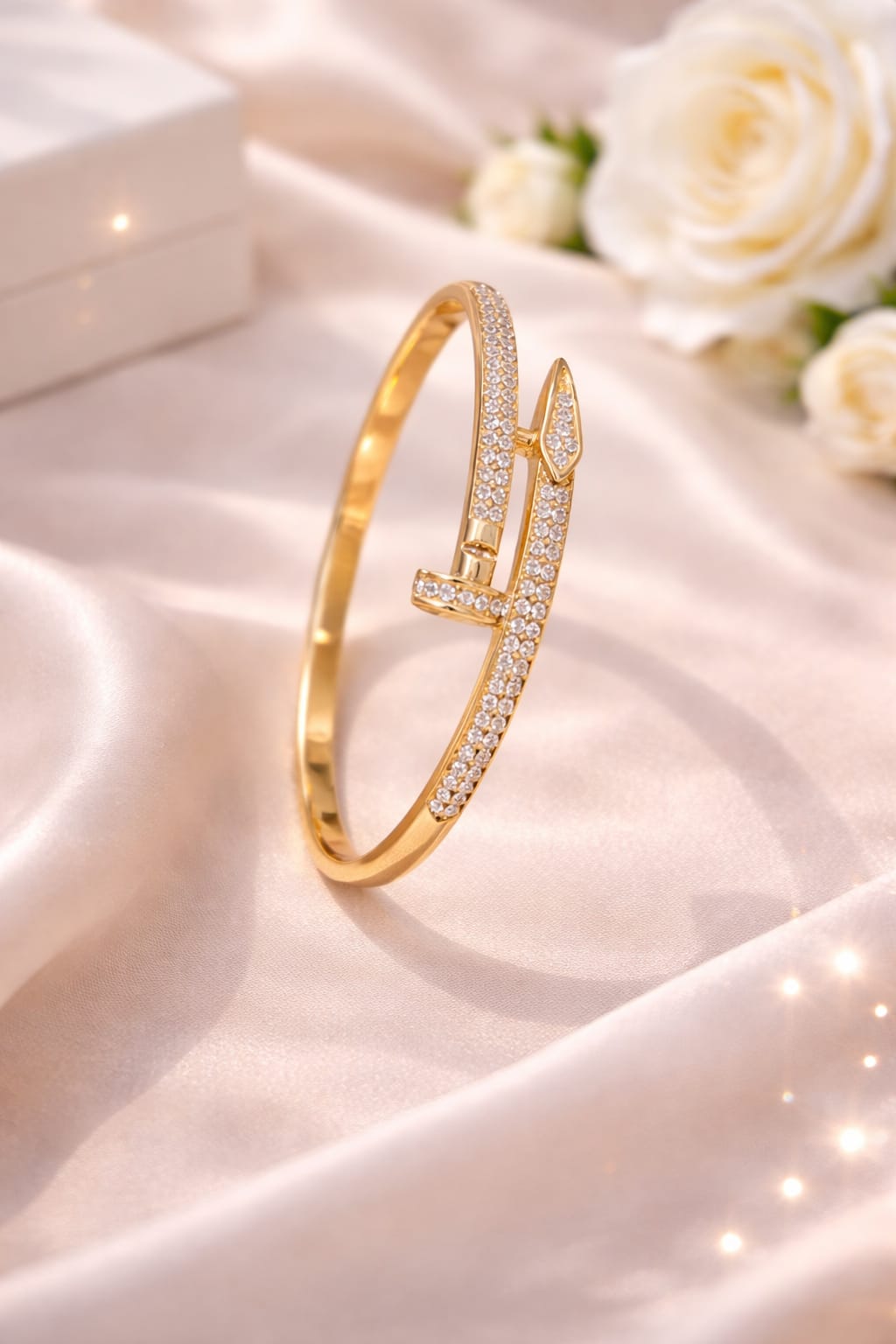 Premium Encrusted Nail Statement Bracelet